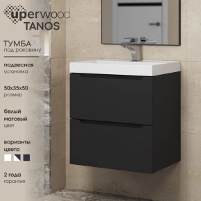 Тумба под раковину Uperwood Tanos 50 см, подвесная, черная матовая в Заречном - zarechnyy.ok-mebel.com | фото 4