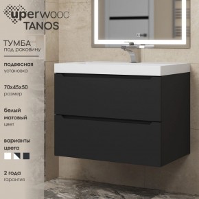 Тумба под раковину Uperwood Tanos 70 см, подвесная, черная матовая в Заречном - zarechnyy.ok-mebel.com | фото 3