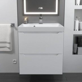 Тумба с раковиной Uperwood Tanos 50 см, подвесная, белая матовая в Заречном - zarechnyy.ok-mebel.com | фото 10