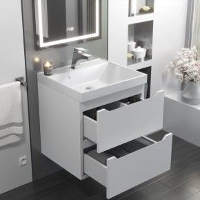Тумба с раковиной Uperwood Tanos 50 см, подвесная, белая матовая в Заречном - zarechnyy.ok-mebel.com | фото 11