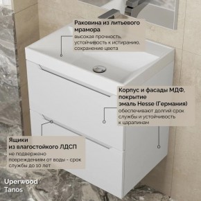 Тумба с раковиной Uperwood Tanos 50 см, подвесная, белая матовая в Заречном - zarechnyy.ok-mebel.com | фото 6