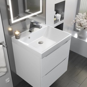 Тумба с раковиной Uperwood Tanos 50 см, подвесная, белая матовая в Заречном - zarechnyy.ok-mebel.com | фото 9