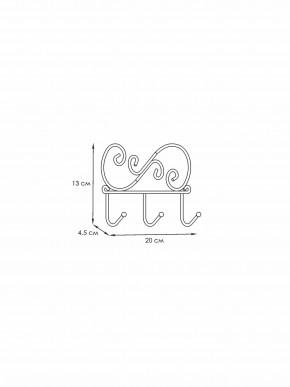 ВН 275 Ч Вешалка настенная "Кружева 3" Черный в Заречном - zarechnyy.ok-mebel.com | фото 2