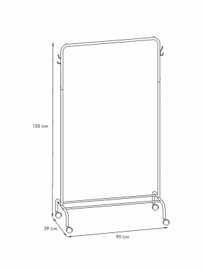 ВНП 299 Ч Вешалка гардеробная "Радуга 2" Черный в Заречном - zarechnyy.ok-mebel.com | фото 2